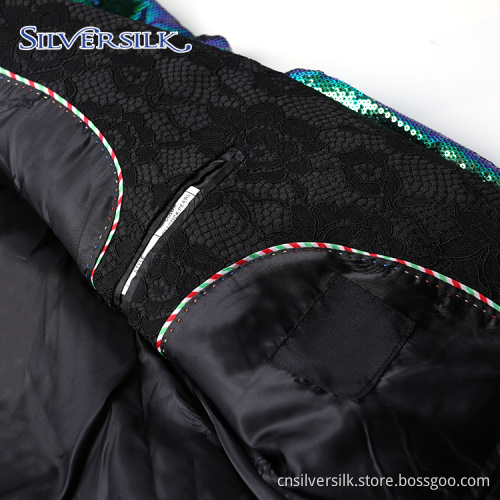 Adult Shawl Collar Reversible Sequins Jacket Men's Coats